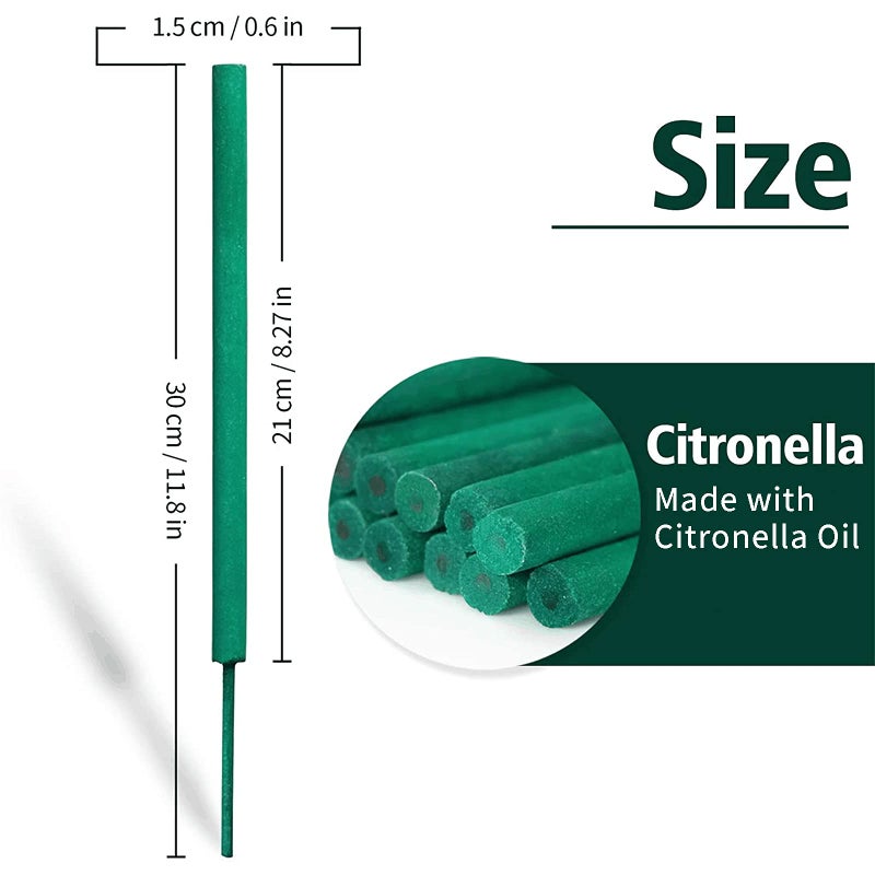 SCENTORINI Citronella Incense Sticks, Thick Citronella, Lemongrass Incense Sticks, for Outdoor Garden Patio Camping, 12 PCS - Image 3